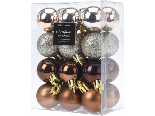 Home Styling Collection sett med juleklokker, Ø 3 cm, 24 stk