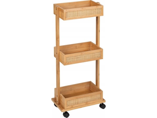 WENKO ALLEGRE BAMBOO baderomshylle, mobil, 3 hyller