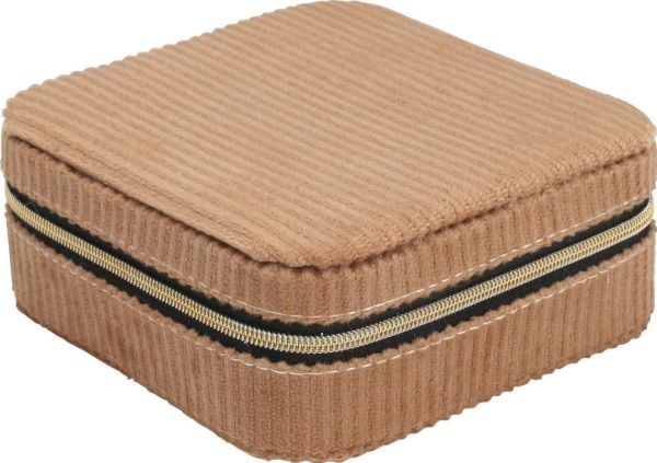 Home Styling Collection Smykkeskrin, kordfløyel, 12 x 12 x 5 cm