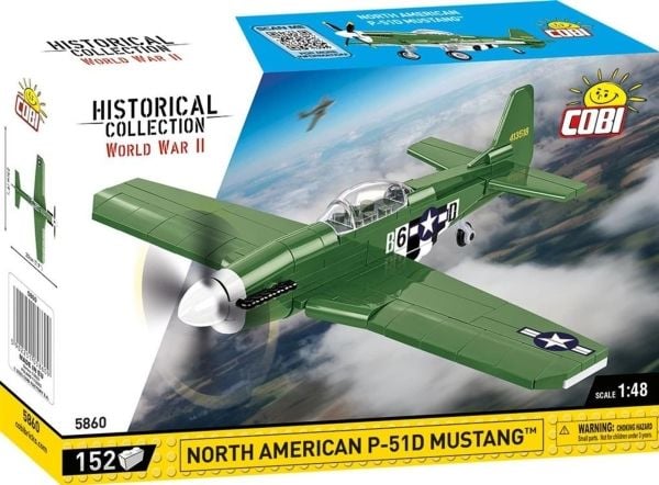 COBI 5860 Historical Collection WWII North American P-51 Mustang - Amerikansk enmotors jagerfly 152 blokker