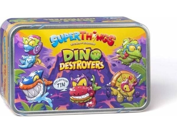 "SuperThings Rivals of Kaboom Dino Destroyers Exclusive "Set" Silver Tin