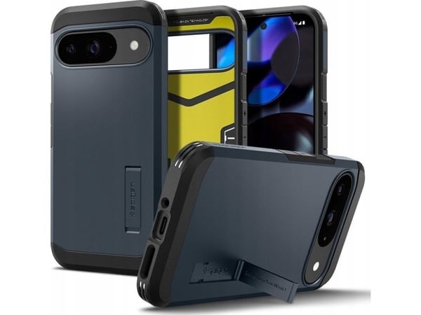 Spigen Tough Armor - Baksidedeksel for mobiltelefon - polykarbonat, termoplast-polyuretan (TPU), støtskum - metalltavle - for Google Pixel 9 Pro