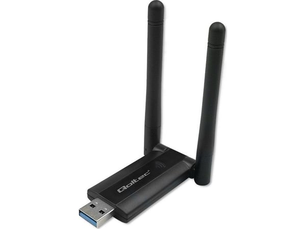 Qoltec - Nettverksadapter - USB 3.0 - Wi-Fi 5 - svart