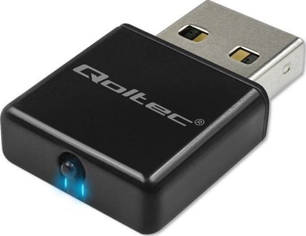 Qoltec - Nettverksadapter - USB 2.0 - 802.11b/g/n - svart