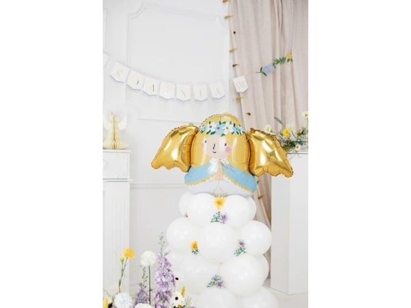PartyDeco Bukett hvite Engleballonger 140x70cm