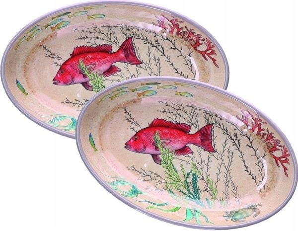 Rose&Tulipani sett med 2 ovale julebaketter i melamin, 24 x 15 cm