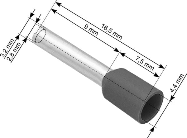 Puhallus 43-079# Liitin eristetty holkki 4,0/9 harmaa