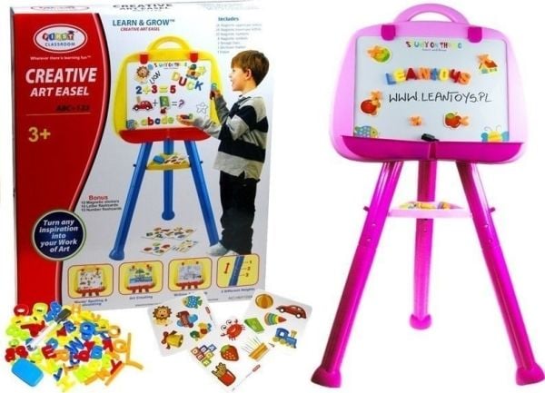 LeanToys magnettavle på stativ med tusj - Rosa LEAN Toys