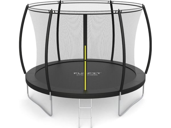 Funfit hage-trampoline Premium for barn 252 cm (8FT) med innvendig nett og stige