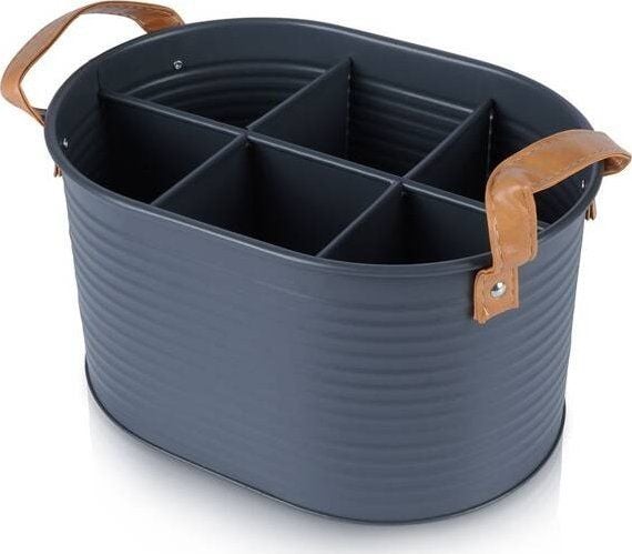 Home Styling Collection flaskeholder i bokstype med skinnhåndtak for 6 flasker