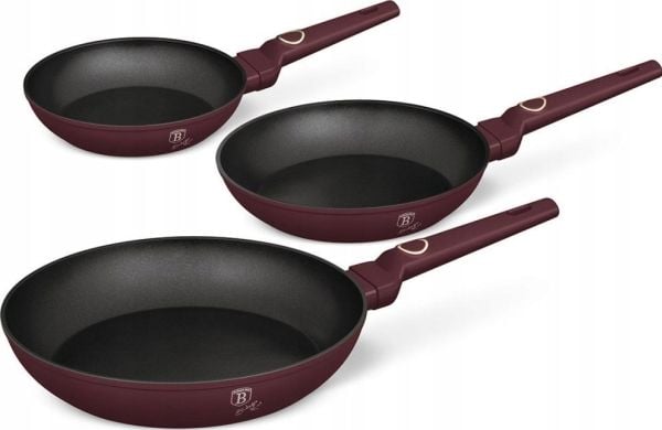 Berlinger Haus BH-8049, Stekesett, Sort, Bordeaux, Aluminium, Titanium Pro, 20 cm, 24 cm