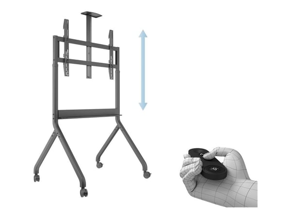 Multibrackets M Collaboration Floorstand - Vogn - for fjernkontroll for videokonferansesystem - mørk antrasittgrå - skjermstørrelse: 60"-100"