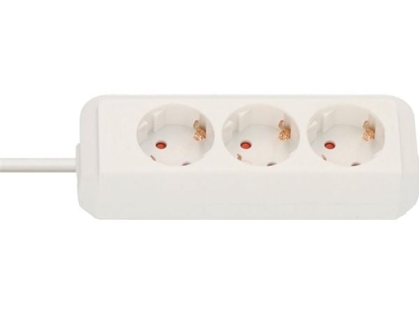 Brennenstuhl Eco-Line, 3 m, Valkoinen, 3 AC-pistorasia(a), Valkoinen, 245 mm, 105 mm