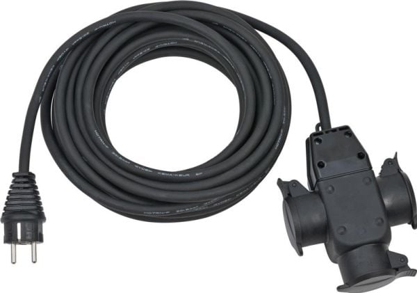 Brennenstuhl 1167810301, 10 m, 3 AC-pistorasia(a), Ulkona, IP44, Kumi, Musta