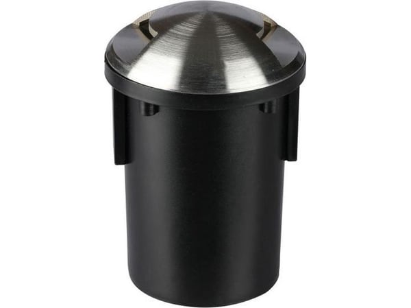 V-tac MR16 innfelt lampe i rustfritt stål, sort/sølv, rund, med 2 åpninger, IP67