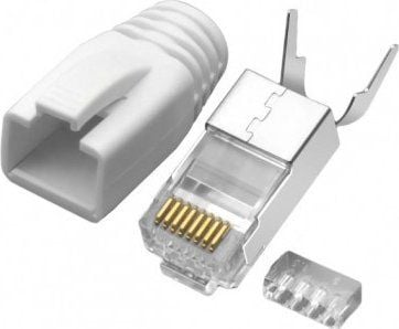TRITON modulär kontakt WM8p8c (RJ-45), kat.7, för rund kabel, dubbelnivåinsats, med böj