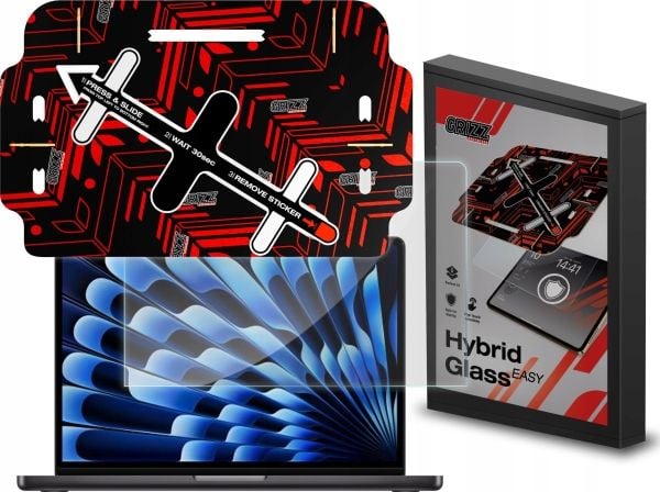 GrizzGlass hybridglass skjermbeskyttelse Easy for Apple MacBook Air 15" 2024