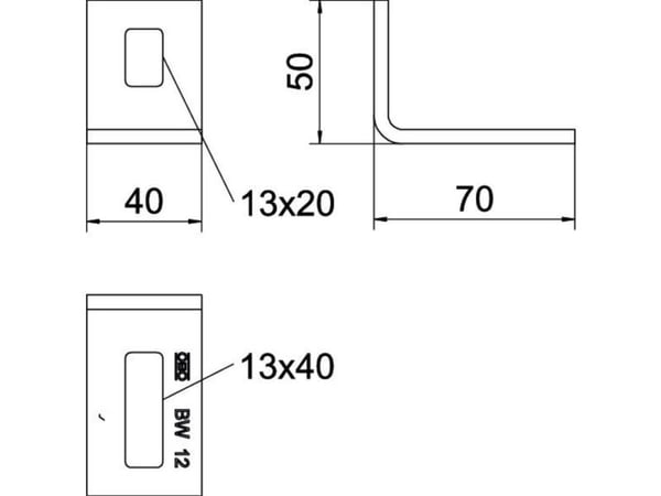 OBO BW 12 FT Asennusteline 70x50x406019500 (6019500)