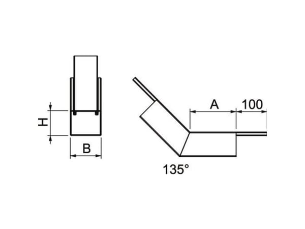 OBO Bend 45° PLM BR 0810 FS rising - Kaapelitarvikkeet (7218114)