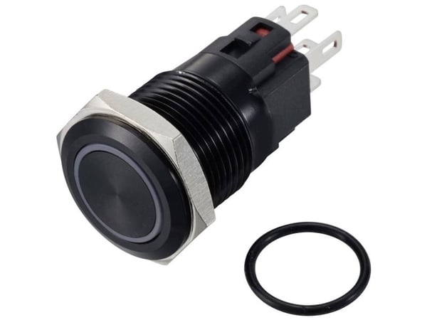 TRU COMPONENTS TC-12647424 tryckknapp 250 V/AC 3 A, 1x Off/(On), IP65, röd knapp, anodiserad aluminium TRU COMPONENTS TC-12647424 tryckknapp 250 V/AC 3 A, 1x Off/(On), IP65, röd knapp, anodiserad aluminium