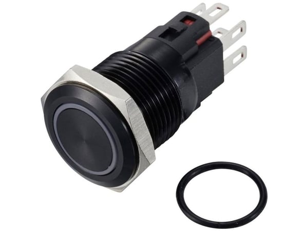 TRU COMPONENTS TC-12647436 Painonappi 250 V/AC 3 A 1 x Off/(On) IP65 RGB-painonappi Alumiini, anodisoitu 1 kpl 1 kpl