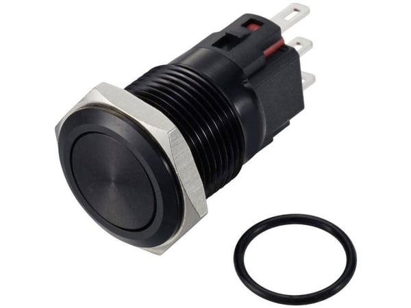 TRU COMPONENTS TC-12647500 Painekytkin 250 V/AC 3 A 1 x Off/(On) IP65 Klikkaava Alumiini, anodisoitu 1 kpl