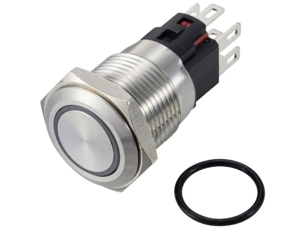 TRU COMPONENTS TC-12647548 Painike 250 V/AC 3 A 1 x Pois/(päällä) IP65 RGB Kosketus Ruostumaton teräs 1 kpl