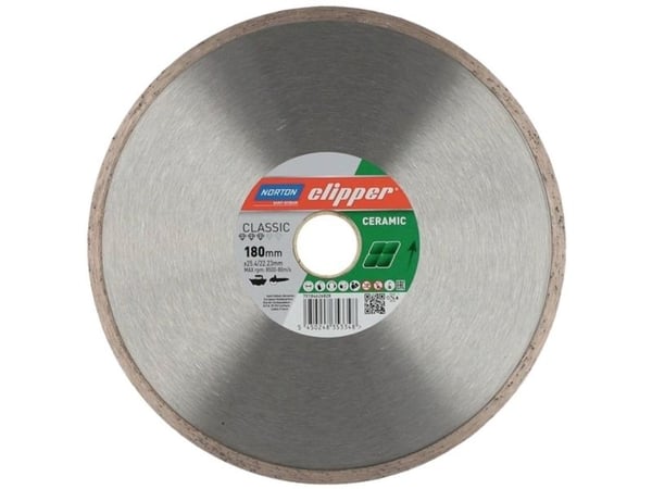 Norton Diamond kappeskive 180x25,4/22,23 mm Norton Classic Ceramic