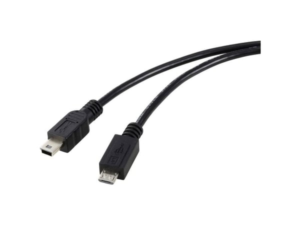 Renkforce RF-5720368, 0,5 m, Micro-USB B, Mini-USB B, USB 2.0, 0,48 Gbit/s, Sort