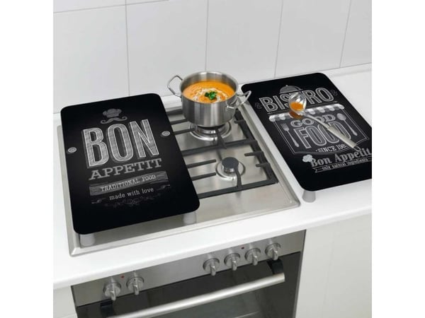 Wenko Lasiset suojalevyt BON APPETIT liedelle - 2 kpl, WENKO,