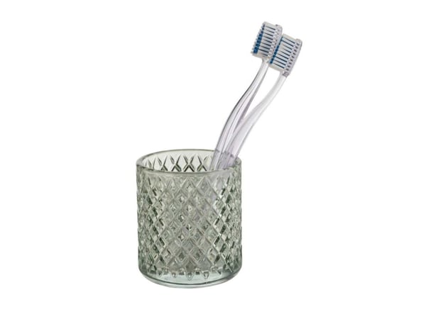 WENKO Atessa, Frittstående tannbørsteholder, Glass, Grønn, 75 mm, 75 mm, 100 mm