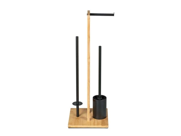Wenko Toalettpapir og toalettbørstestativ RIVALTA, 3in1, bambus, WENKO