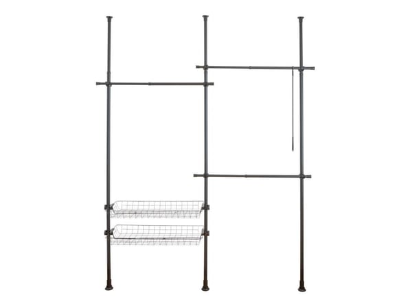 Wenko HERKULES BASIC teleskopgarderobesystem, dobbel, sort, WENKO