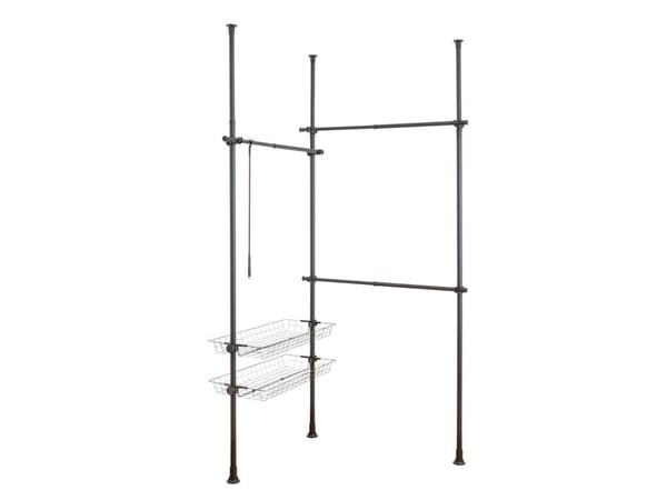 Wenko HERKULES BASIC teleskopgarderobesystem, dobbel, sort, WENKO