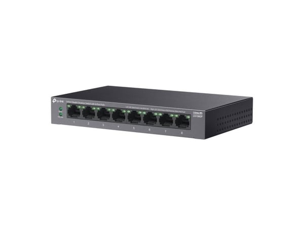 TP-Link LiteWave LS108GP, Uhåndtert, Gigabit Ethernet (10/100/1000), Strøm over Ethernet (PoE)