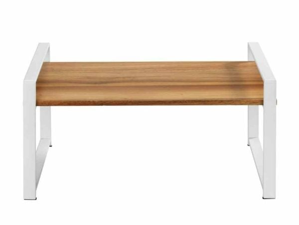 WENKO Louisa, stativhylle, frittstående, metall, tre, hvit, tre, kjøkken, 1 hyller