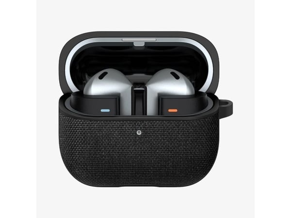 Spigen Urban Fit - Eske for ladeboks for tådløse ørepropper - polykarbonat, premium knitted fabric - svart - for Samsung Galaxy Buds3, Buds3 Pro