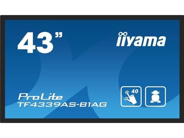 iiyama ProLite TF4339AS-B1AG - 43" diagonaaliluokan (42,5" katseltavaksi) LED-taustavalaistu LCD-paneelinäyttö - digitaalinen opaste - sisäänrakenn...