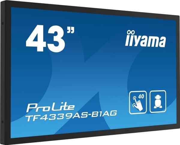 iiyama ProLite TF4339AS-B1AG - 43" diagonaaliluokan (42,5" katseltavaksi) LED-taustavalaistu LCD-paneelinäyttö - digitaalinen opaste - sisäänrakenn...