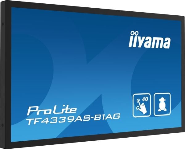 iiyama ProLite TF4339AS-B1AG - 43" diagonaaliluokan (42,5" katseltavaksi) LED-taustavalaistu LCD-paneelinäyttö - digitaalinen opaste - sisäänrakenn...
