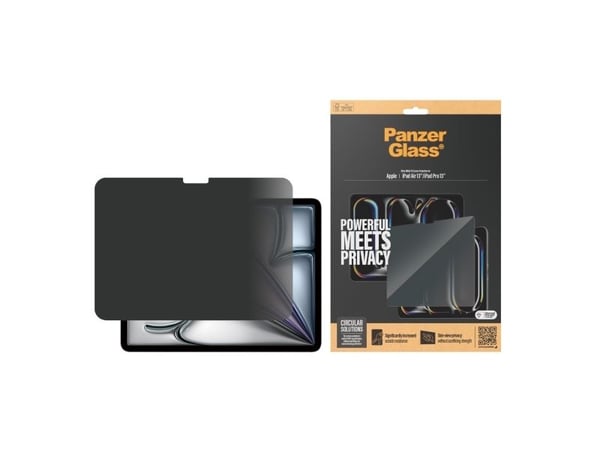 PanzerGlass - Tabletin näytönsuoja - erittäin leveä istuvuus - lasi - yksityisyyssuodattimella - 13" - kehyksen väri musta - Apple 13-tuumaiseen iP...