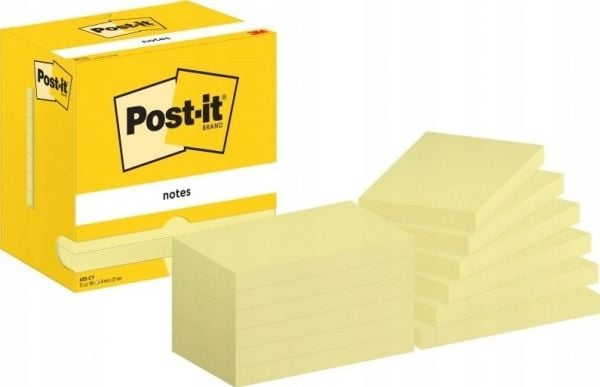 Post-It 655-CY, Suorakulmio, Keltainen, Paperi, PEFC, 127 mm, 76 mm