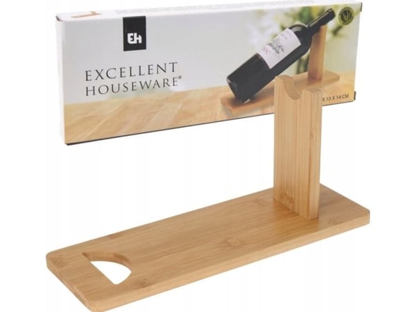 Excellent Houseware Puinen viiniteline, yhdelle pullolle, 30 x 10,5 x 14 cm