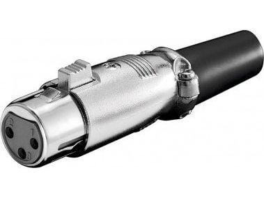Goobay 11223, XLR-3 pin, Sort, Sølv, Hunkjønn, Rett, Polyvinylklorid (PVC), Zink, Nickel