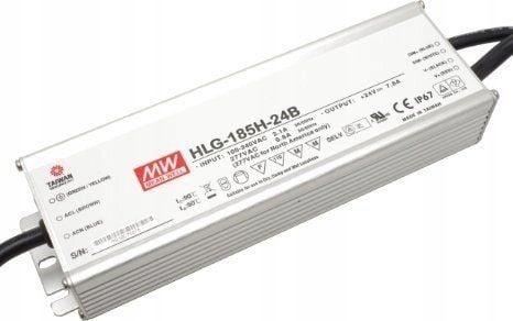 MEAN WELL HLG-185H-24B, 187,2 W, IP65, 62000 timer, -40 - 90 °C, 90 ~ 305 V, 47 - 63 Hz