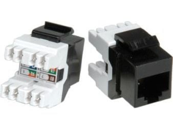 ROLINE Cat.5e Keystone Jack, RJ-45, unshielded black, Musta