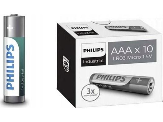 PHILIPS batteri industrial alkaline AAA 10-pak - 2107737