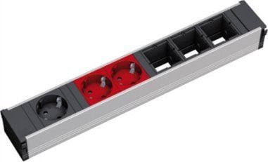 Bachmann 912.024, 0,2 m, Musta, Harmaa, Alumiini, 3 AC-pistorasia(a), 356 mm, 1 kpl