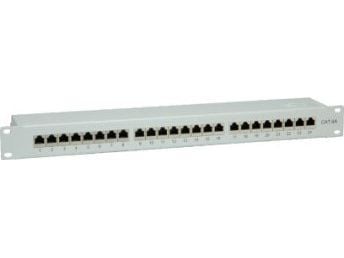 Value Kat.6a 19"-Patchpanel, 24 P, geschirmt, grau, Grå