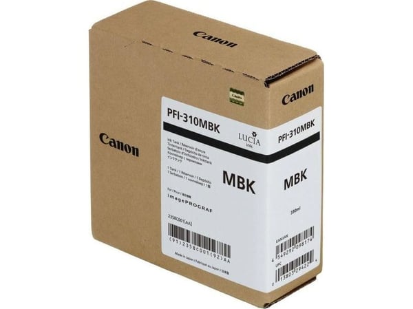 Canon PFI-310MBK, Mattamusta, Väriainepohjainen muste, 330 ml